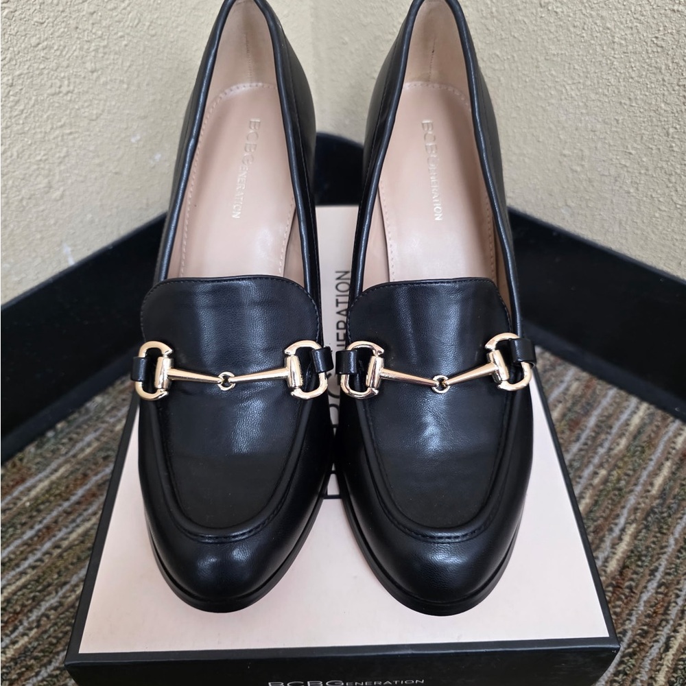 BCBGeneration Leather Loafers with Gold Accent NWT